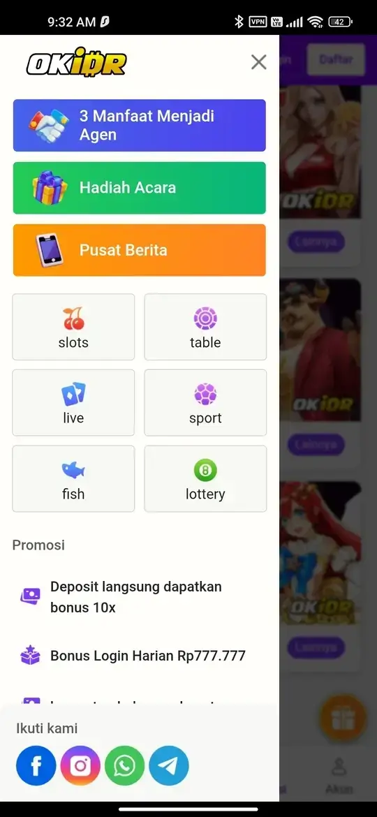 OKIDR tampilan beranda