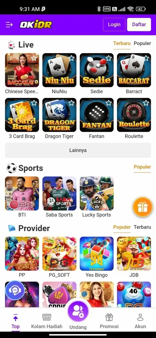 OKIDR profil pengguna